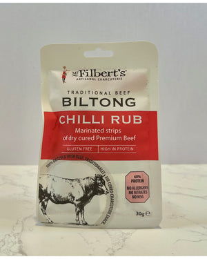 Traditional Beef Biltong 30g - Chilli Rub