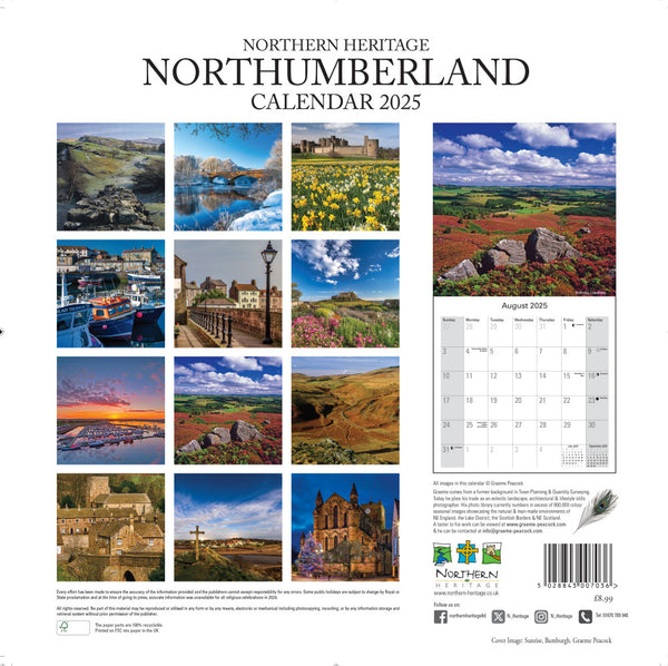 Northumberland Calendar 2025 Northumbrian Gifts